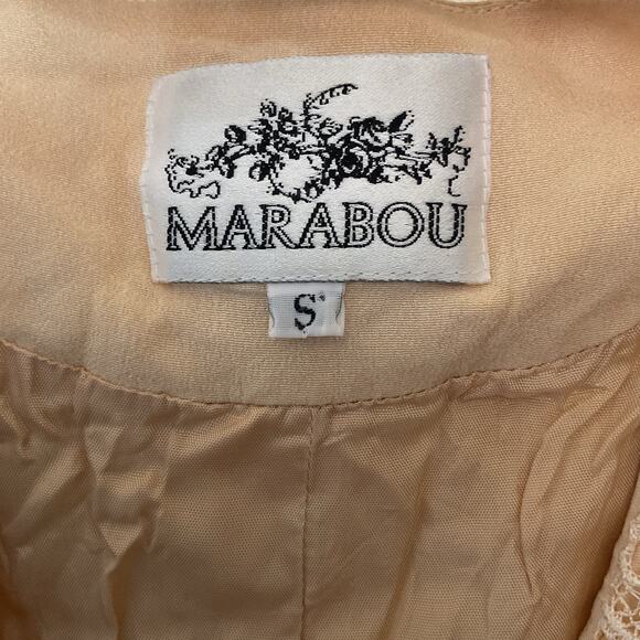 Vintage Marabou Cream Lace Beaded Vest Women’s Small  Festival Boho - Picture 3 of 7